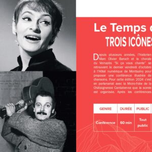 Conférence  » Le temps des B » – Trois icônes de la chanson