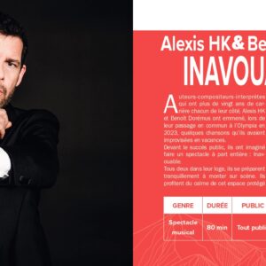 Spectacle musical d’Alexis Hk et Benoît Doremus « Inavouable »