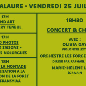 Concert symphonique, land art, lectures, expo photo à Savalaure