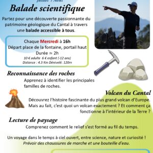 Balade scientifique à la découverte du patrimoine géologique du Cantal