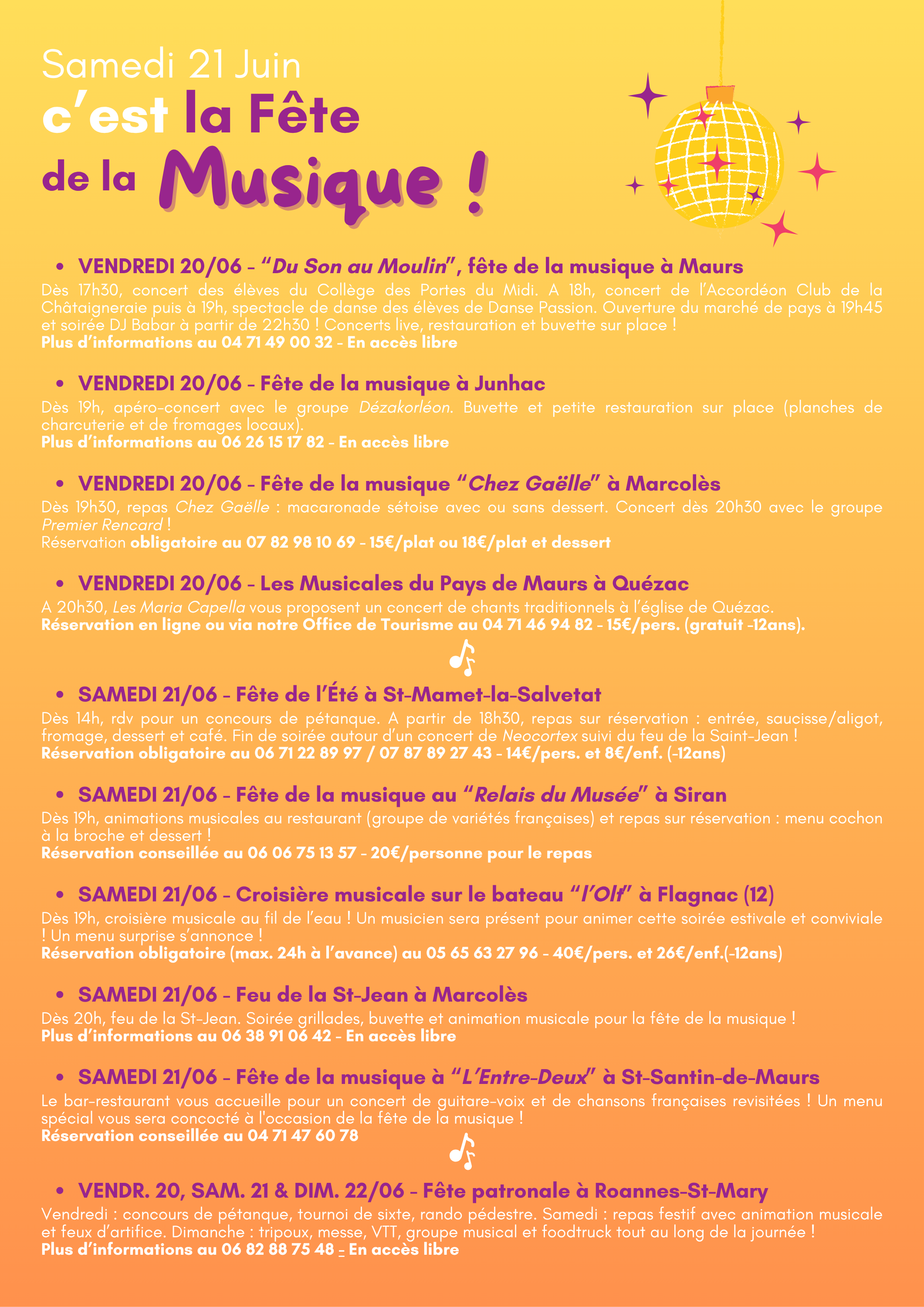 Vendredi 21 Juin c’est La Fête de la Musique ! (2)