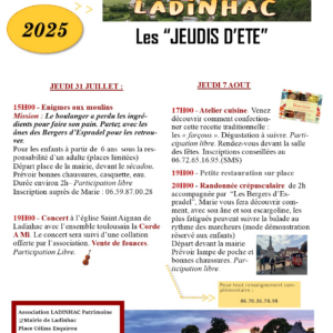 Les Jeudis de Ladinhac – atelier cuisine et rando crépusculaire