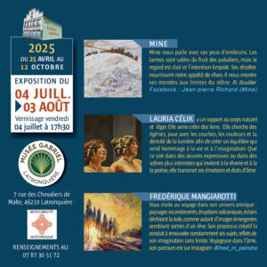 Exposition au Musée Gabriel – Mine, Lauria Célik & Frédérique Mangiarotti