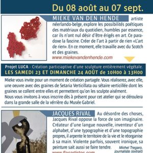 Exposition au Musée Gabriel – Mieke Van Den Hende et Jacques Rival