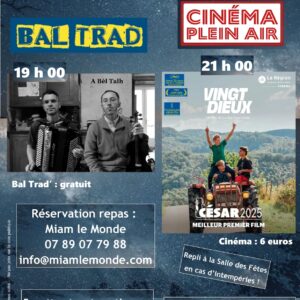 Soirée culturelle avec Bal trad et Cinéma en plein air