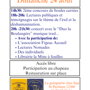 Lecture publiques et témoignages sur le thème de l’exil  et la déshumanisation