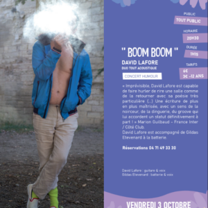 Concert humour : « Boom Boom » – David Lafore, duo tout acoustique
