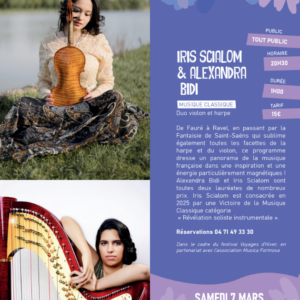 Festival Voyages d’hiver : Iris Scialom & Alexandra Bidi