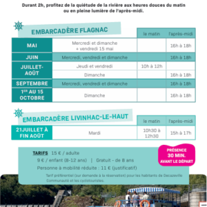 Croisière commentée sur le bateau L&rsquo;Olt – Flagnac