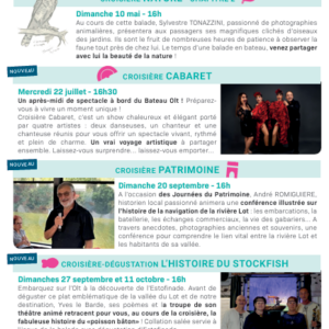 Croisière commentée sur le bateau L&rsquo;Olt – Flagnac