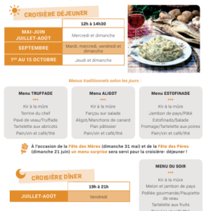 Croisière restauration sur le bateau L&rsquo;Olt