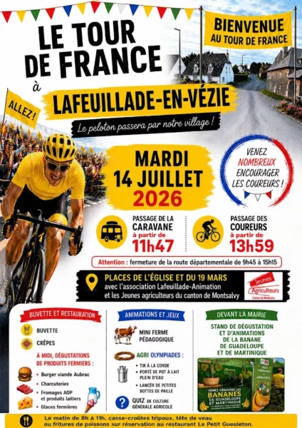 Affiche tour de France - La feuillade-en-Vèzie